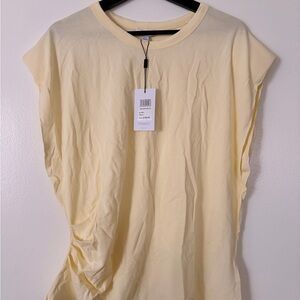 Reiss Pale Yellow Sleeveless Crewneck Top